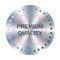 Premium quality round hologram sticker for label design. Metallic premium quality silver vector element with star