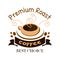 Premium roast coffe icon. Cafe emblem
