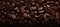 Premium roasted coffee beans on elegant black background ideal banner for coffee lovers and cafes