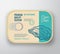 Premium Seafood Aluminium Container with Label Cover. Retro Vector Canned Packaging Design. Modern Typography and Hand