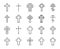 Premium set of Christian cross line icons.