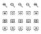 Premium set of observation or monitoring line icons.