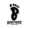 Premium simple Big foot yeti vector black logo with initial letter b icon illustration design