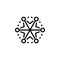 Premium snowflake icon or logo in line style.