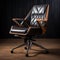 A premium standard executive chair made of leather and cedar wood material.