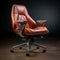 A premium standard executive chair made of leather and cedar wood material.