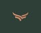 Premium steak house vector logotype. Creative linear horns wings logo.