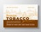 Premium Tobacco Label Template. Abstract Vector Packaging Design Layout. Modern Typography Banner with Hand Drawn Leaves