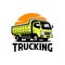 Premium Trucking Logo Silhouette Vector Illustration Isolated