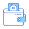 Premium vector design of wallet, an icon of billfold wallet, money wallet icon in catchy style