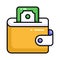 Premium vector design of wallet, an icon of billfold wallet, money wallet icon in catchy style
