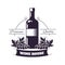 Premium wine club isolated monochrome emblem flat vector illustration on white background.