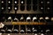 Premium wine selection rack in a basement