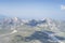 Prena and Camicia peaks at Campo Imperatore upland, aerial, Italy