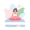 Prenatal meditation flat color vector faceless character