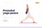 Prenatal yoga poses landing page template offering online training for woman expecting childbirth