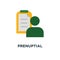 prenuptial agreement document icon. couple divorce concept symbol design, check list clipboard, sociology, questionnaire form