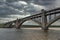 Preobrazhensky bridge over the Dnieper river in Zaporizhia, Ukraine