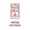 Prepaid sex froud color line icon on white background. Web fraud. Internet security. Cyber dating. Pictogram for web page, mobile