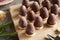 Preparation of beehives or wasp nests - traditional Czech Christmas cookies filled with eggnog cream