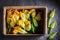 Preparation for crispy fried zucchini flower made of pancake batter