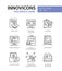 Preparation of documents for adoption - line design style icons set