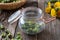 Preparation of false capers from dandelion buds in a jar