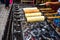 Preparation of the famous, traditional and delicious Hungarian Chimney Cake Kurtos Kolacs KÃ¼rtÅ‘skalÃ¡cs at a food festival in