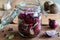 Preparation of fermented beets beet kvass in a jar