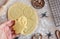 Preparation of festive cookies for baking in the oven