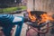 Preparation of grill with heat gun