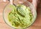 Preparation of healthy avocado and tuna salad