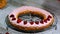 Preparation homemade choux pastry cake Paris Brest. French dessert