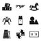 Preparatory class icons set, simple style