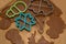 Prepare Christmas gingerbread cookies. Cookie cutout