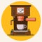 Prepare coffee machine for make coffee by barista