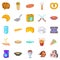 Prepare food icons set, cartoon style