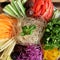 Prepare ingredient food for vegan mixed vermicelli with vegetables