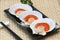 Prepared and delicious scallop sushi