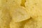 Prepared potato chips snack closeup view