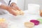 Preparing dough for a delicious cheese and ham tartlet
