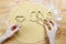 Preparing easter gingerbread cookies