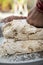 Preparing indian naan bread dough