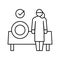 preparing meals babysitter line icon vector illustration