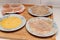 Preparing a pork chop in a home kitchen. Ingredients for a tasty