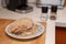 Preparing a pork chop in a home kitchen. Ingredients for a tasty