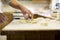 Preparing Scone Dough Pressing Concept