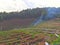 Preparing soil for plantation on Bench terraces cultivated area in the vegetables and fruits organic farm on the top of mountain