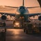 Preparing for Takeoff: Loading Cargo onto the Airplane.generative ai