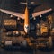 Preparing for Takeoff: Loading Cargo onto the Airplane.generative ai